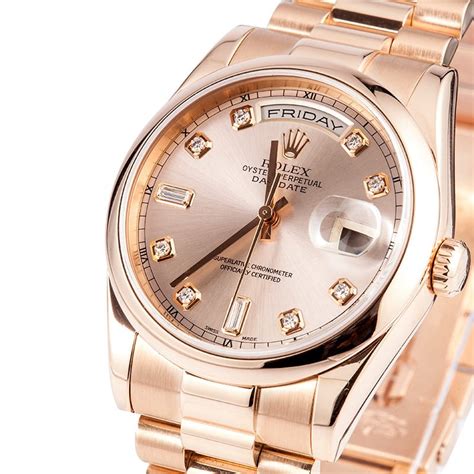 second hand rose gold rolex|rose gold presidential rolex price.